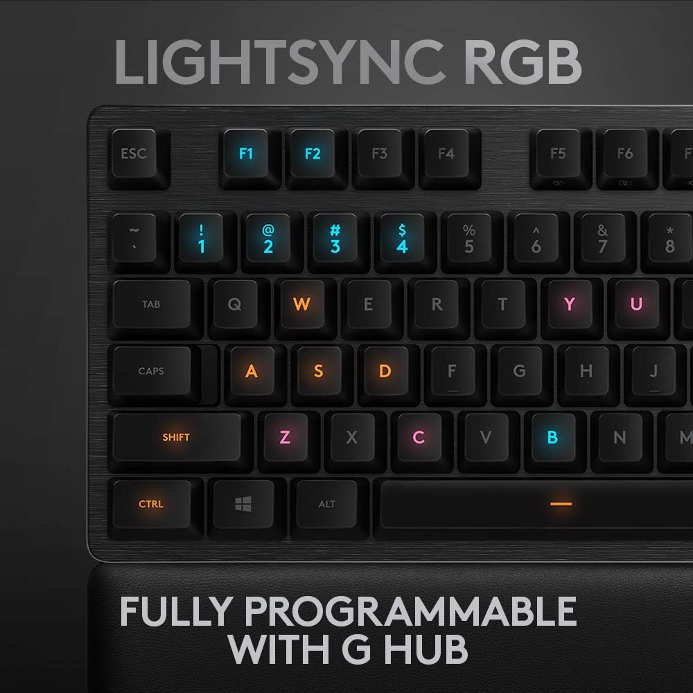 Logitech G513 Carbon LIGHTSYNC RGB Mechanical Gaming Keyboard with GX Blue Switches - Clicky - Used Like New