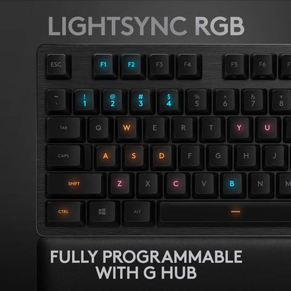 Logitech G513 Carbon LIGHTSYNC RGB Mechanical Gaming Keyboard with GX Blue Switches - Clicky - Used Like New