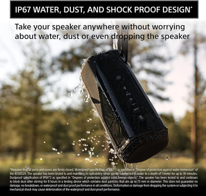 Sony SRS-XE200 X-Series Wireless Ultra Portable Bluetooth Speaker-Black, Refurbished